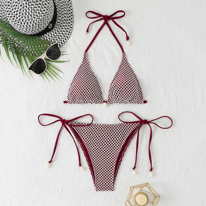 Swimsuit Women Split Sexy Net Beach Three Point Bikini Swimsuit