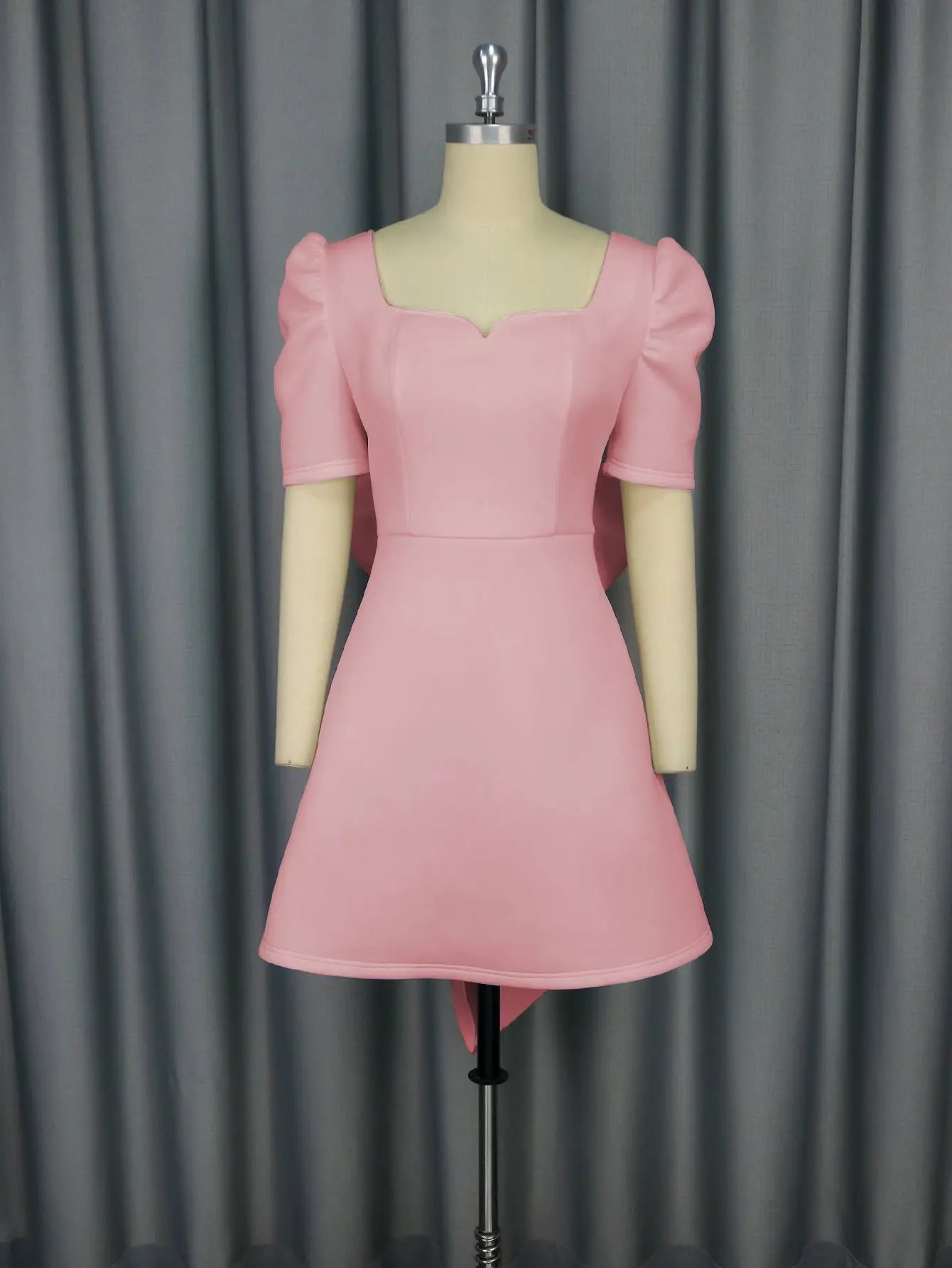 Summer Elegance Square Collar Dress Party Cocktail Bow Backless Graduation Dress Bella Mia