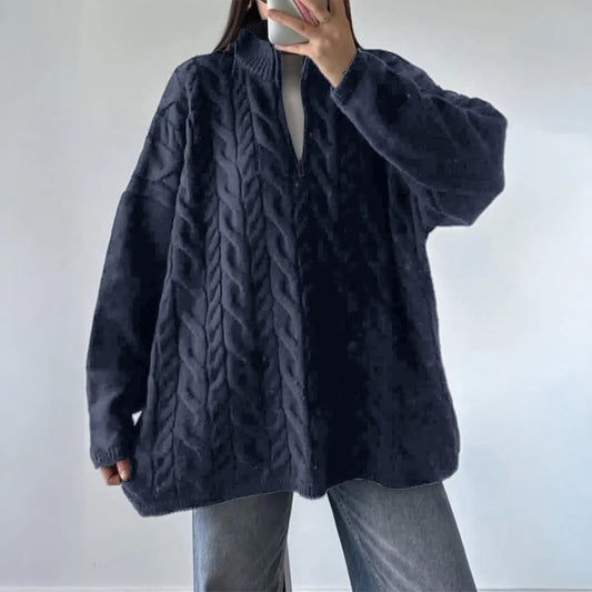 Casual Vacation Wool Solid Color Long Sleeve Sweaters Women Clothing Autumn Winter Bella Mia