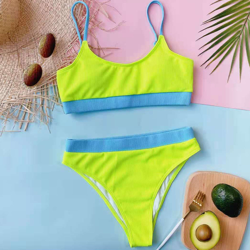 Solid Color Triangle Split Swimsuit Women Sexy Bikini Swimsuit Bella Mia