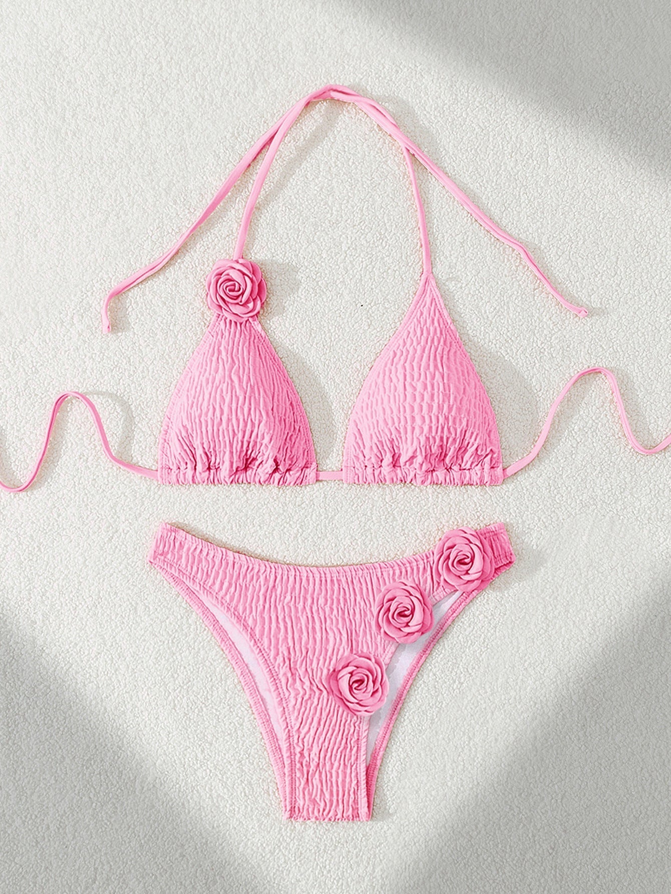 Bandage Sexy Split Swimsuit 3D Three Dimensional Floral Bikini Women Surfing Beach Wear Bella Mia