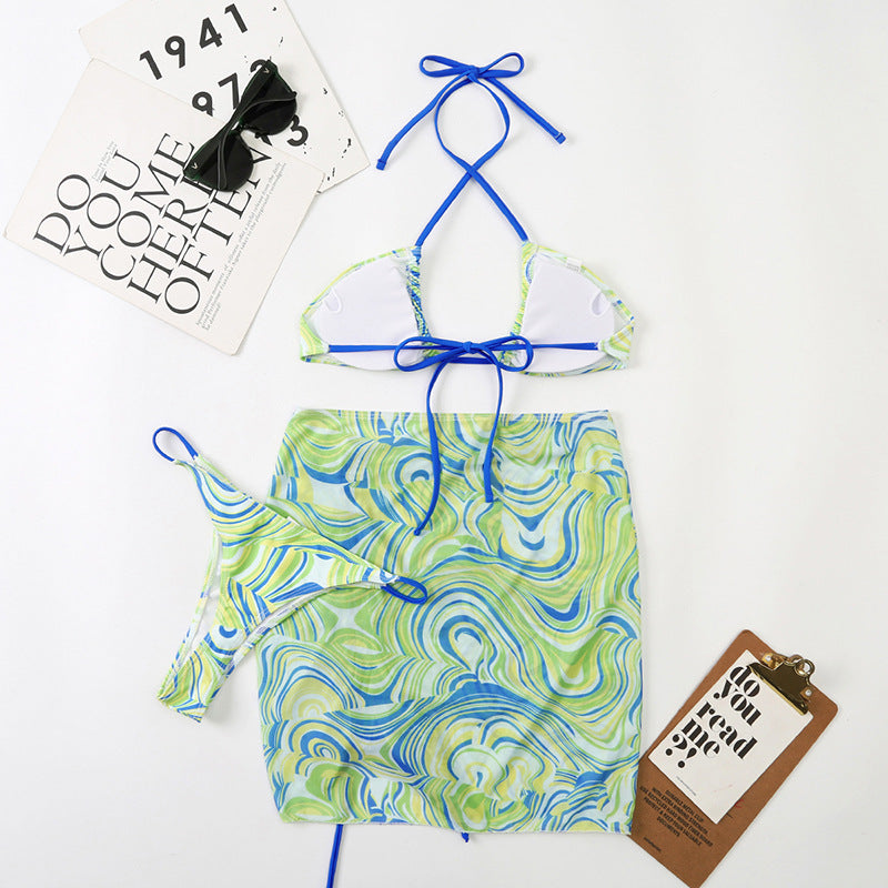 Mesh Women Split Strap Triangle Sexy Bikini Halter Swimsuit Bella Mia