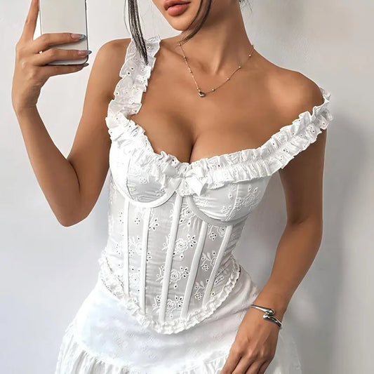 Solid Color Minority Gentle Cute Youth Looking Girly Boning Corset Corset Sexy Vest Bella Mia