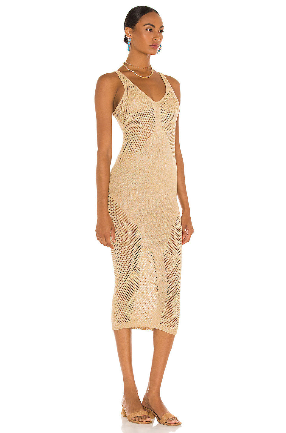 Knitted Hollow Out Cutout out V-neck Vest Skirt Holiday Casual Beach Bikini Cover 2 Colors Bella Mia