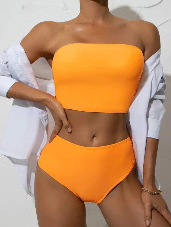 Swimsuit Split Tube Top Women Bikini Sexy High Waist Swimsuit Women Swimsuit Bella Mia