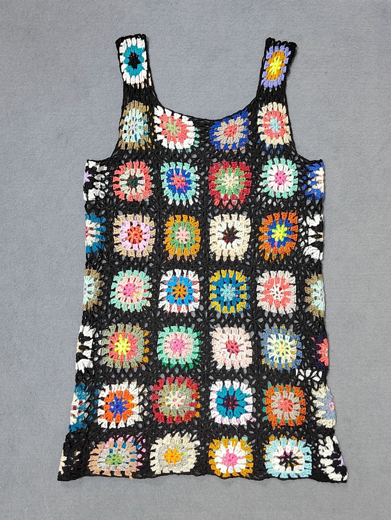 Bohemian Vacation Beach Handmade Crocheted Hollow Out Cutout out Suspender Sexy Rhombus Plaid Vest Bella Mia