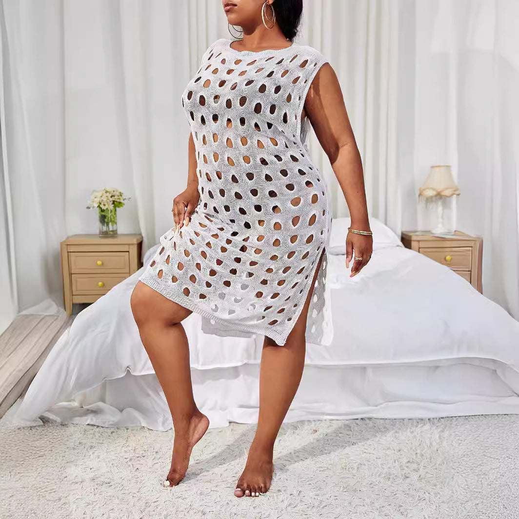 Sweater Summer Woolen Blouse Hollow Out Cutout out Women Clothing Sleeveless Knitwear Custom Bella Mia