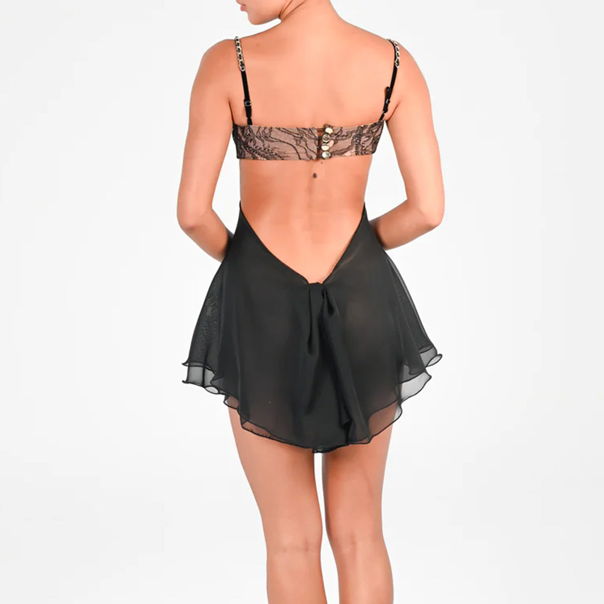 Sexy Dress Lace Cropped Outfit Halter Backless Dress Women Summer Women Clothing Bella Mia