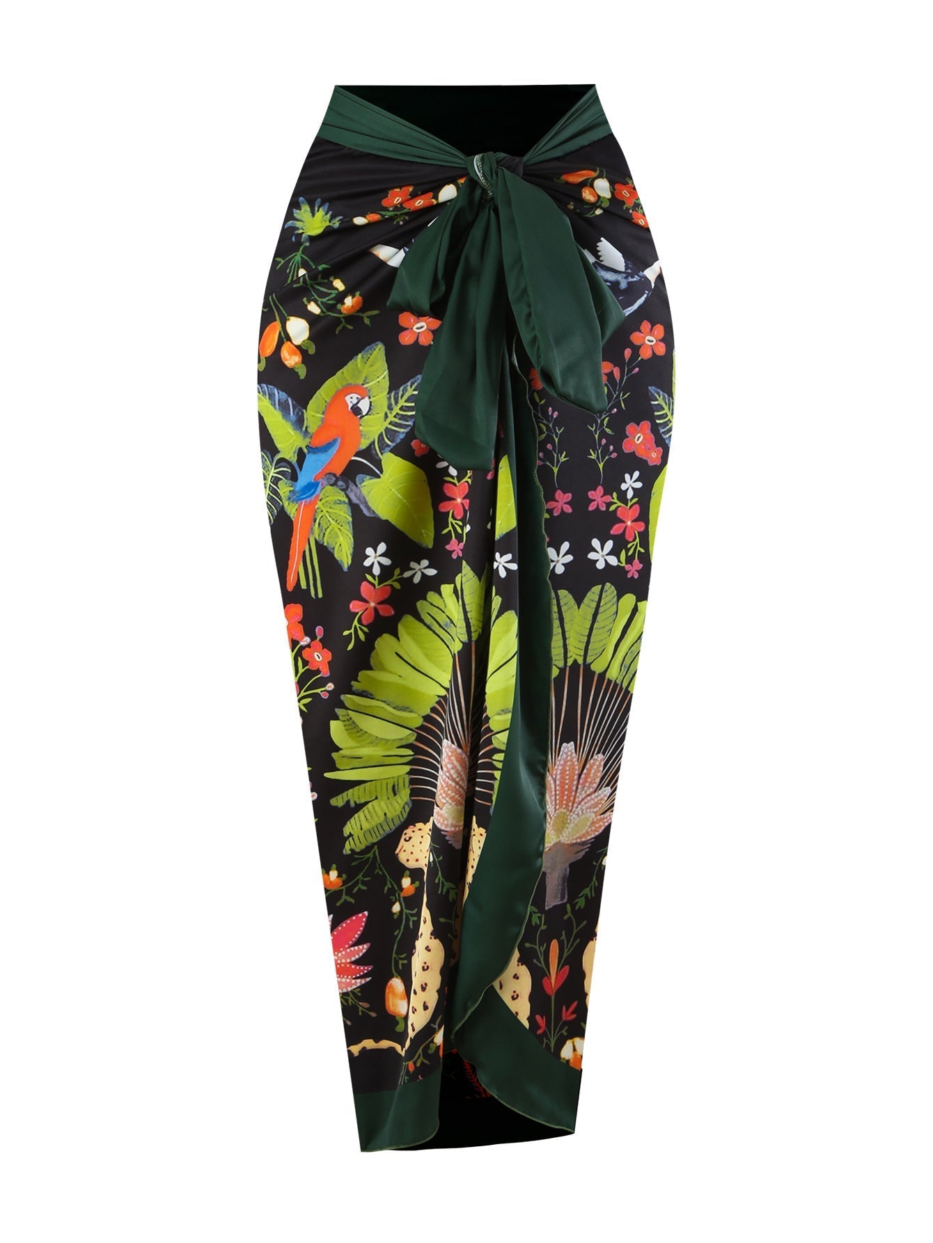 One Piece Women Printed Swimsuit Covering Belly Thin Flying Gauze Skirt Conservative Swimwear Women Bella Mia