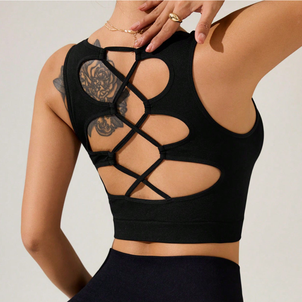 Outdoor Sports High Strength Fitness Vest Sports Back Shaping Underwear Yoga Jacket Four Sided Elastic Bella Mia