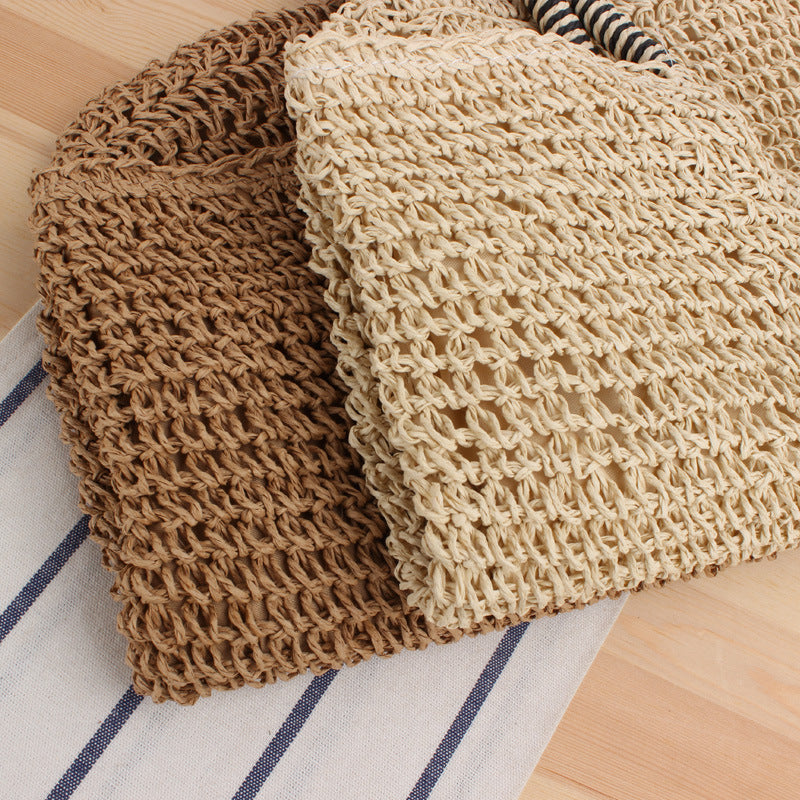 Solid Color Handmade Woven Bag Mori Simple One-Shoulder Straw Bag Summer Beach Bag Bella Mia