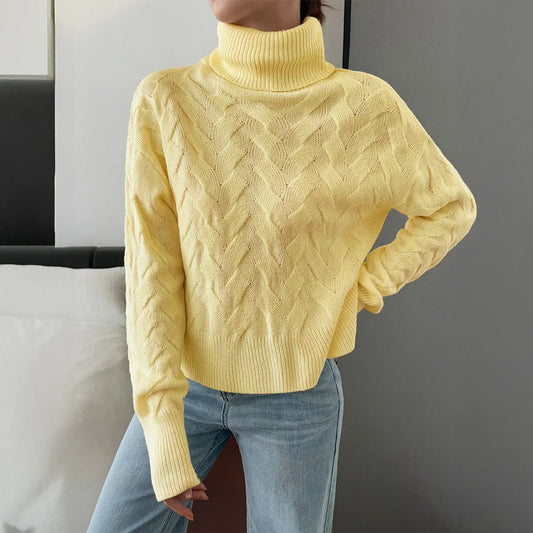 Women Clothing Autumn Winter Casual Solid Color Wool Long Sleeve Sweaters Bella Mia