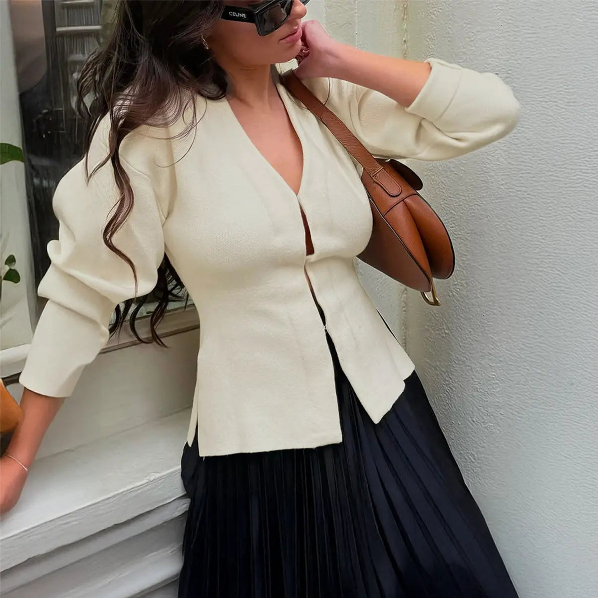 Minimalist Wool Long Sleeve Shirt Sweater Women Clothing Autumn Winter Bella Mia