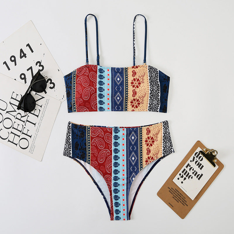 High Waist Triangle Strap Bikini plus Size Womes Seperated Swimwear Swimsuit Bella Mia