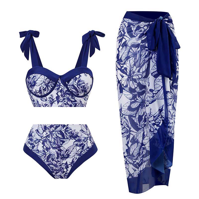 High Waist Print Three-Piece Bikini Swimsuit Women Sexy Swimsuit Outfit Bikini Bella Mia