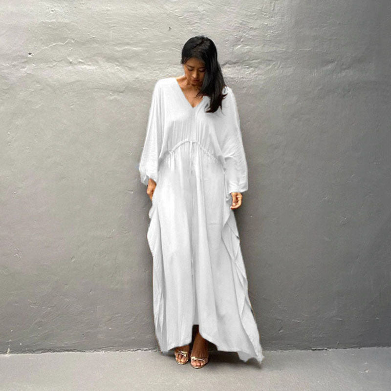 Rayon Loose Sexy Split Beach Cover Up Waist Pull Belt Vacation Skirt Bikini Cover Bella Mia