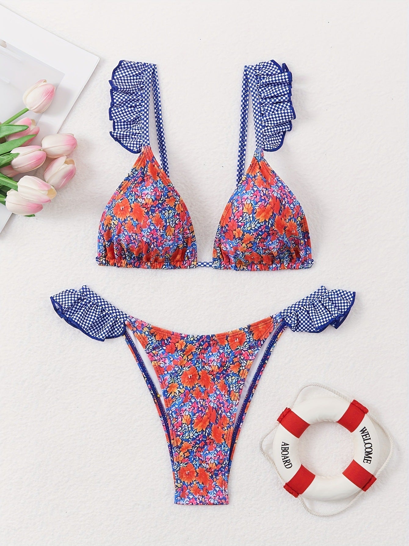 Vintage Small Floral Bikini Swimsuit Women Sexy Bella Mia