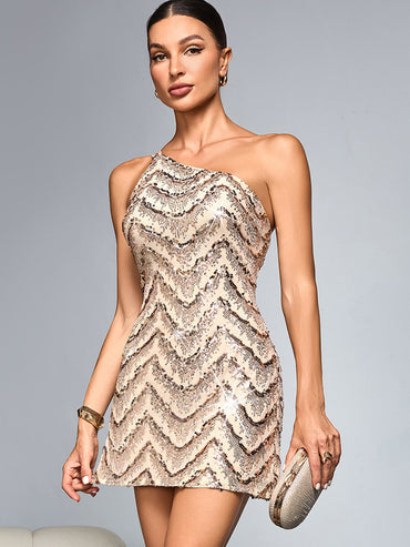 Sexy Sequin Sling Dress Short Dress Women Clothing Party Dress
