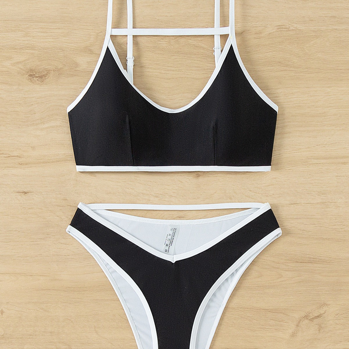 Vest Women Swimsuit Hollow Out Cutout Sexy Contrast Color Thin Edges Bikini Bella Mia