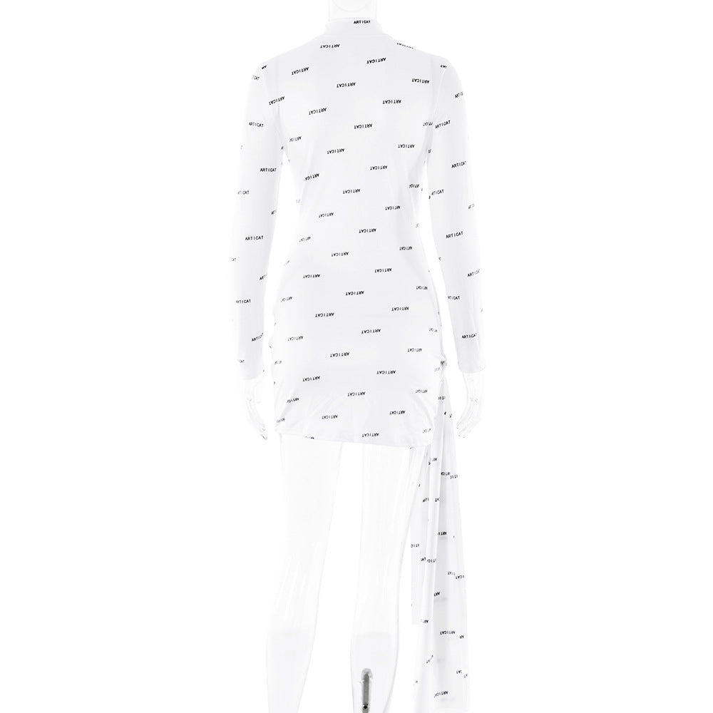 Spring Arrival Dress Sexy Round Neck Long Sleeve Slim Fit Hip Wrapped Short Dress Women Bella Mia