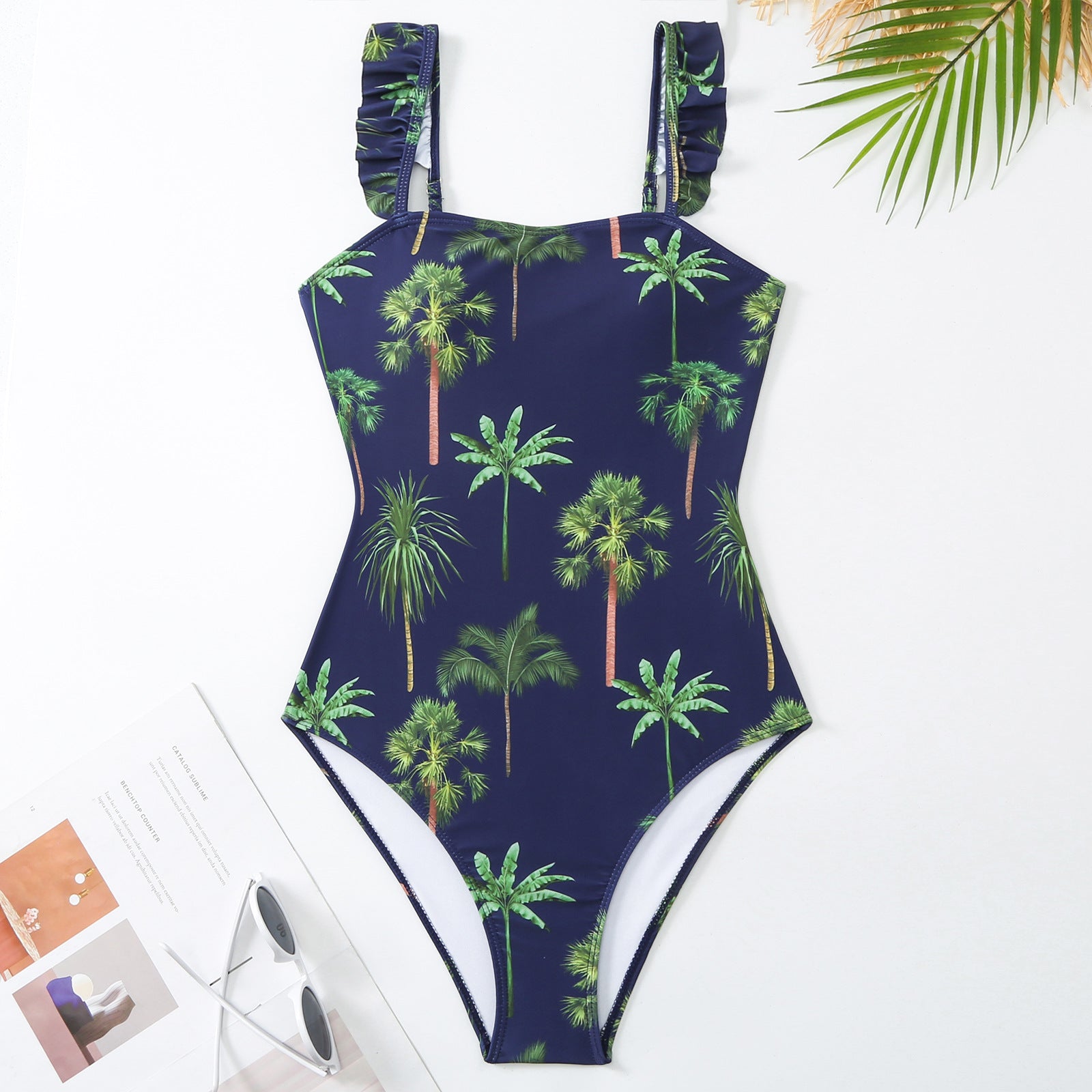 Printed One Piece Women Swimwear Suit European French Retro Covering Belly Thin Bella Mia
