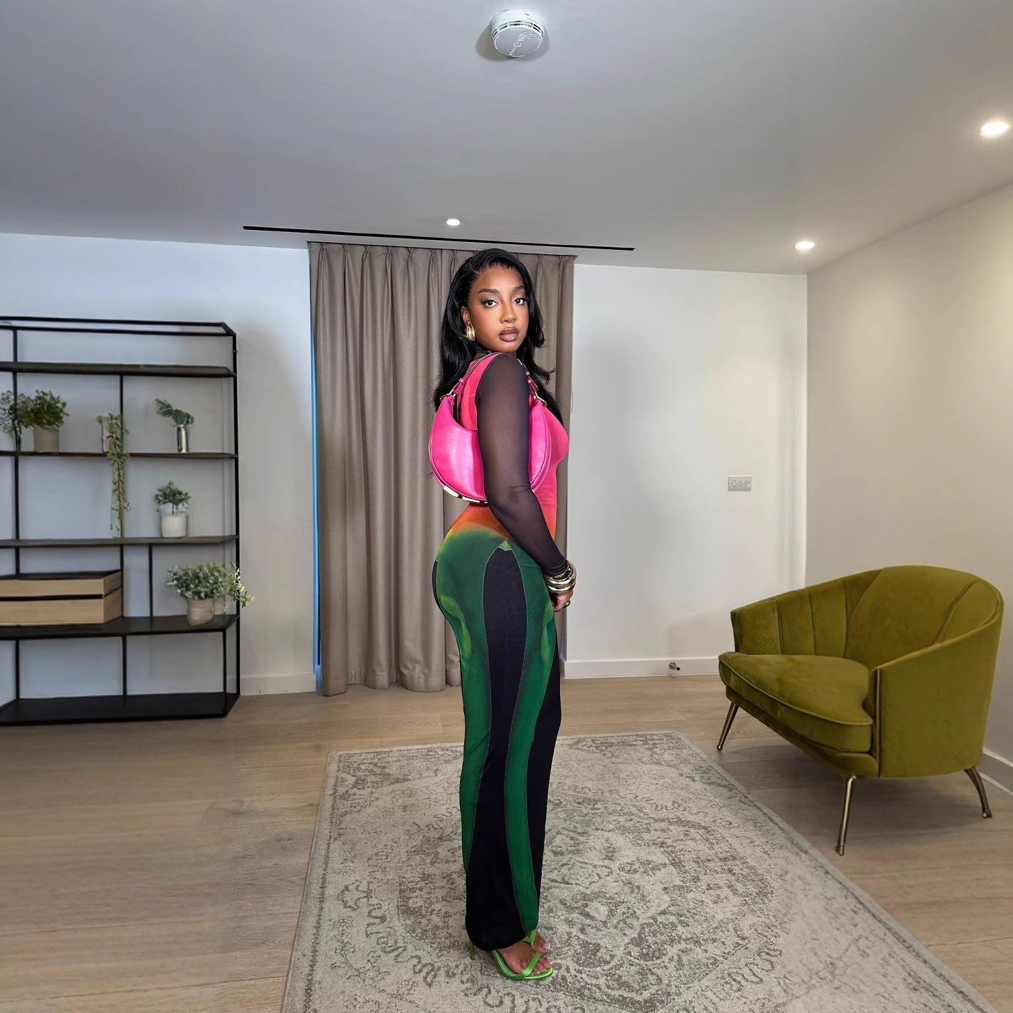 Women Clothing Double Layer Mesh Spring Autumn Elegant Long Sleeve Dress Bella Mia