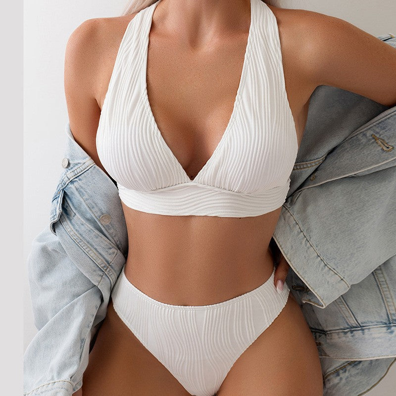 Ladies Bikini Solid Color Backless Beach Swimsuit Summer Sexy Women Swimsuit Bikini Bella Mia
