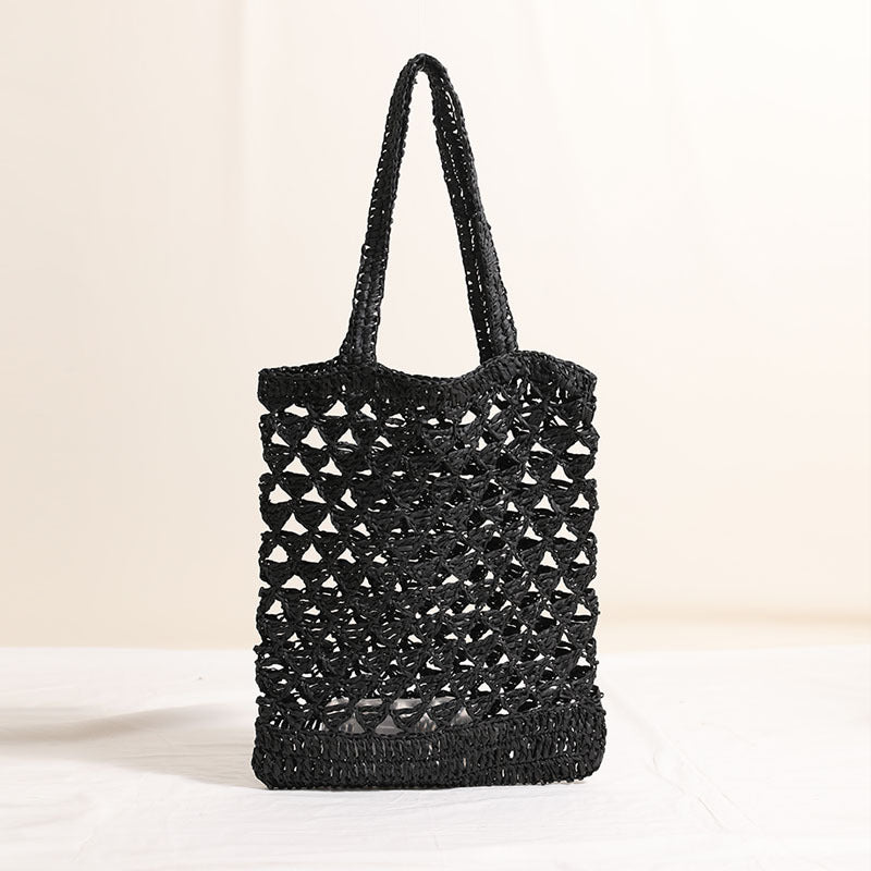 One Shoulder Straw Bag Casual Hollow Out Cutout out Woven Bag Vacation Beach Bag Women Bag Bella Mia