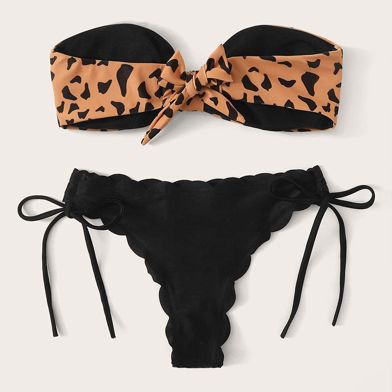 Leopard Print Split Swimsuit Women Lace Lace Sexy Bikini Bella Mia