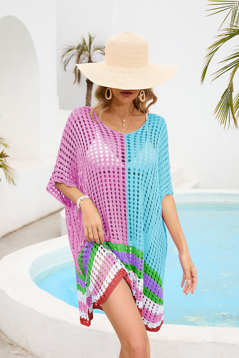 Summer Women Patchwork Cutout out Beach Dress Loose Beach Cover Up Women Bella Mia