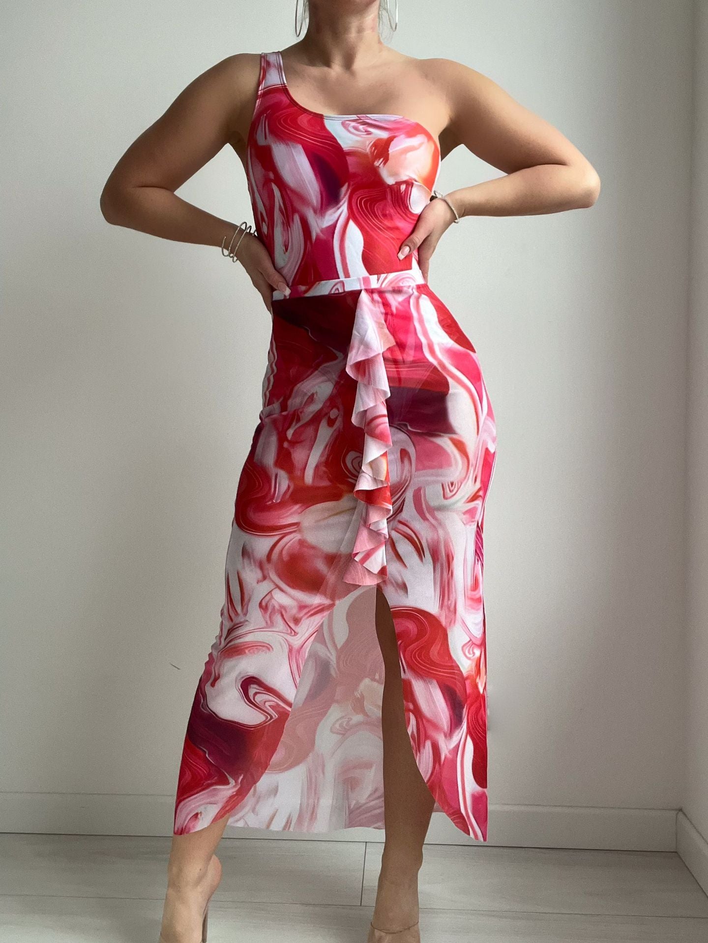 Psychedelic Color One Piece Sun Protection Suit Swimsuit Two Piece Bella Mia