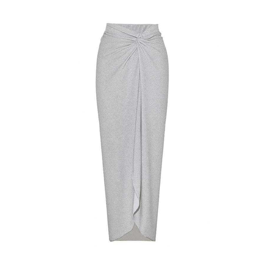 Golden Bright Surface One Piece Swimsuit Women Halter Deep V Plunge Strap Simple Sexy Bella Mia