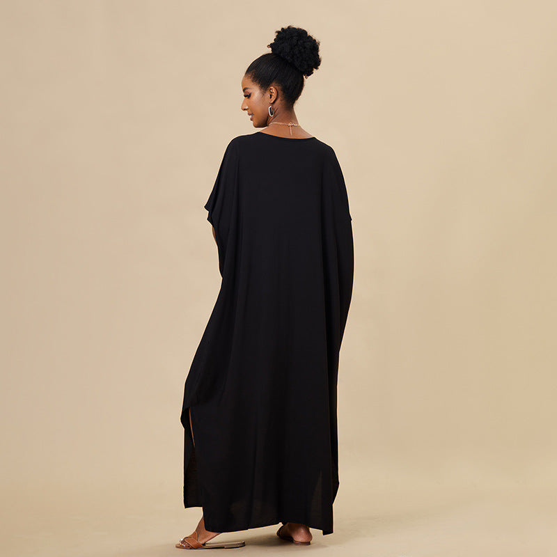 Rayon Beach Cover Up Sun Protection Shirt Women Loose Vacation Maxi Dress Swimsuit Outwear Bella Mia