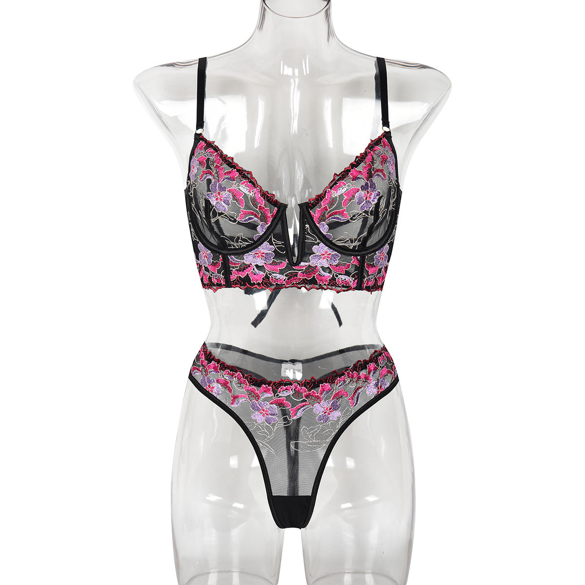 Popular Series Same High Quality Embroidered Metal V neck Sexy Suit Exquisite Embroidery Two Pieces Bella Mia