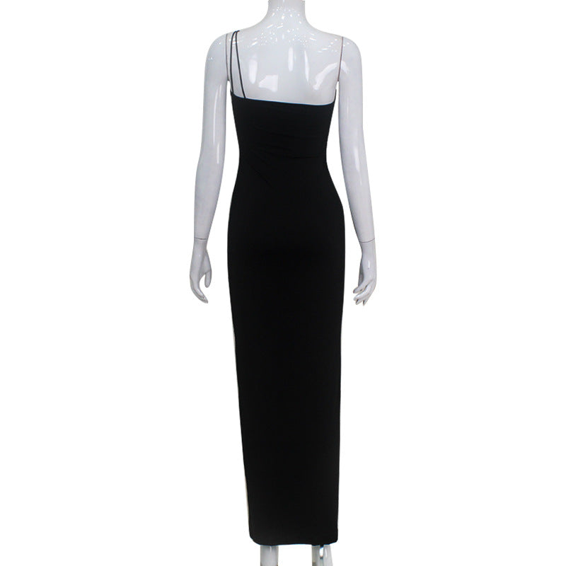 Women Clothing French Sexy Three Dimensional Floral Pleating Elegant Pure Hip Spaghetti Straps Dress Bella Mia