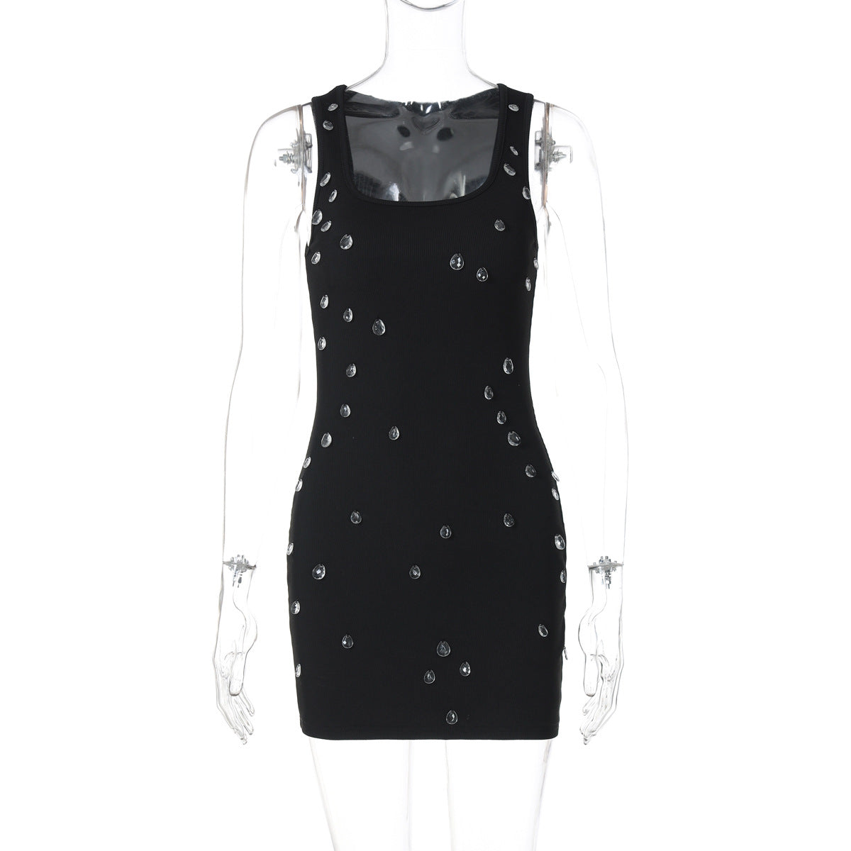 Women Clothing Summer Personality Slim Fit Slimming Beaded Sleeveless Sheath Dress Bella Mia