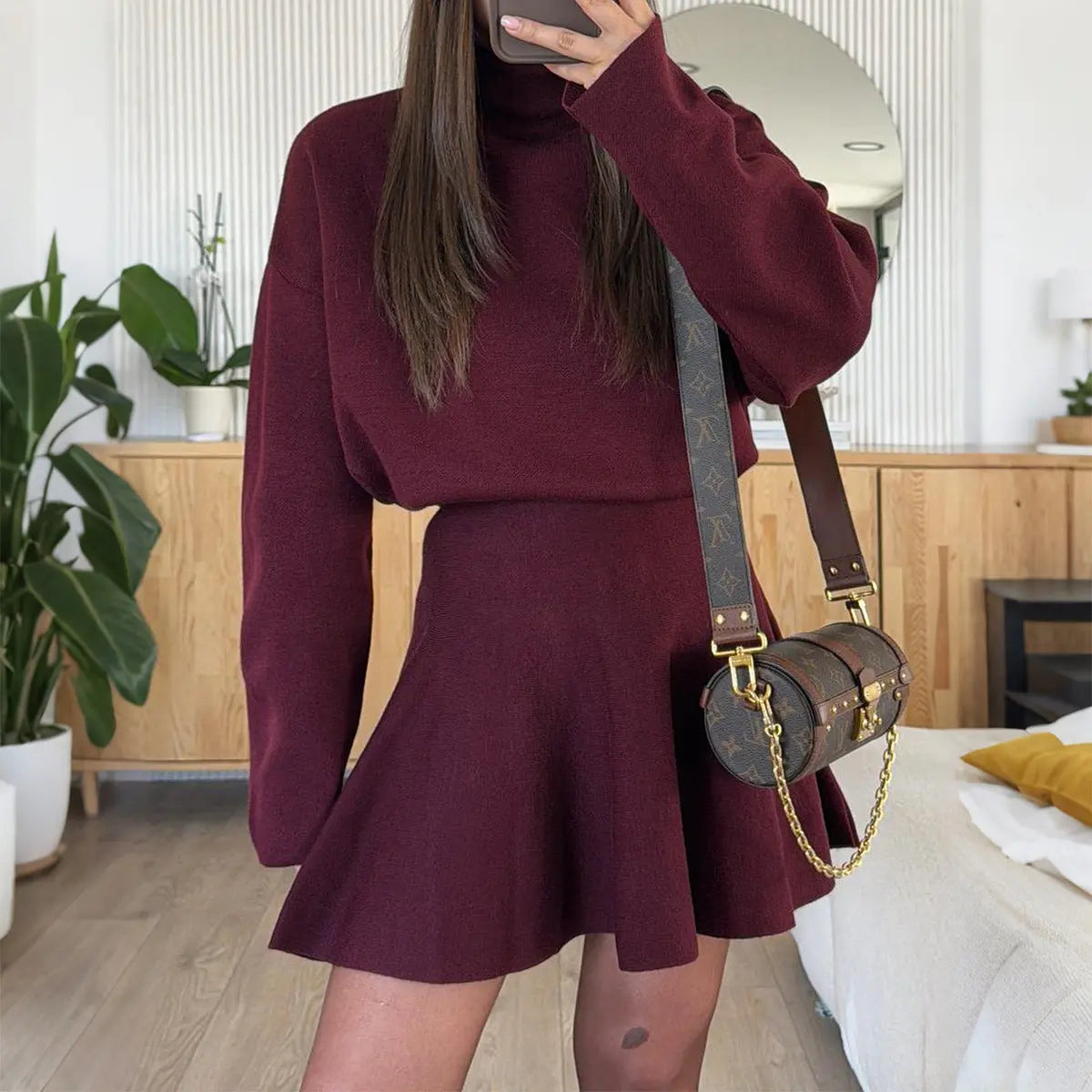 Casual Vacation Sweater Long Sleeve Dress Women Clothing Autumn Winter Bella Mia