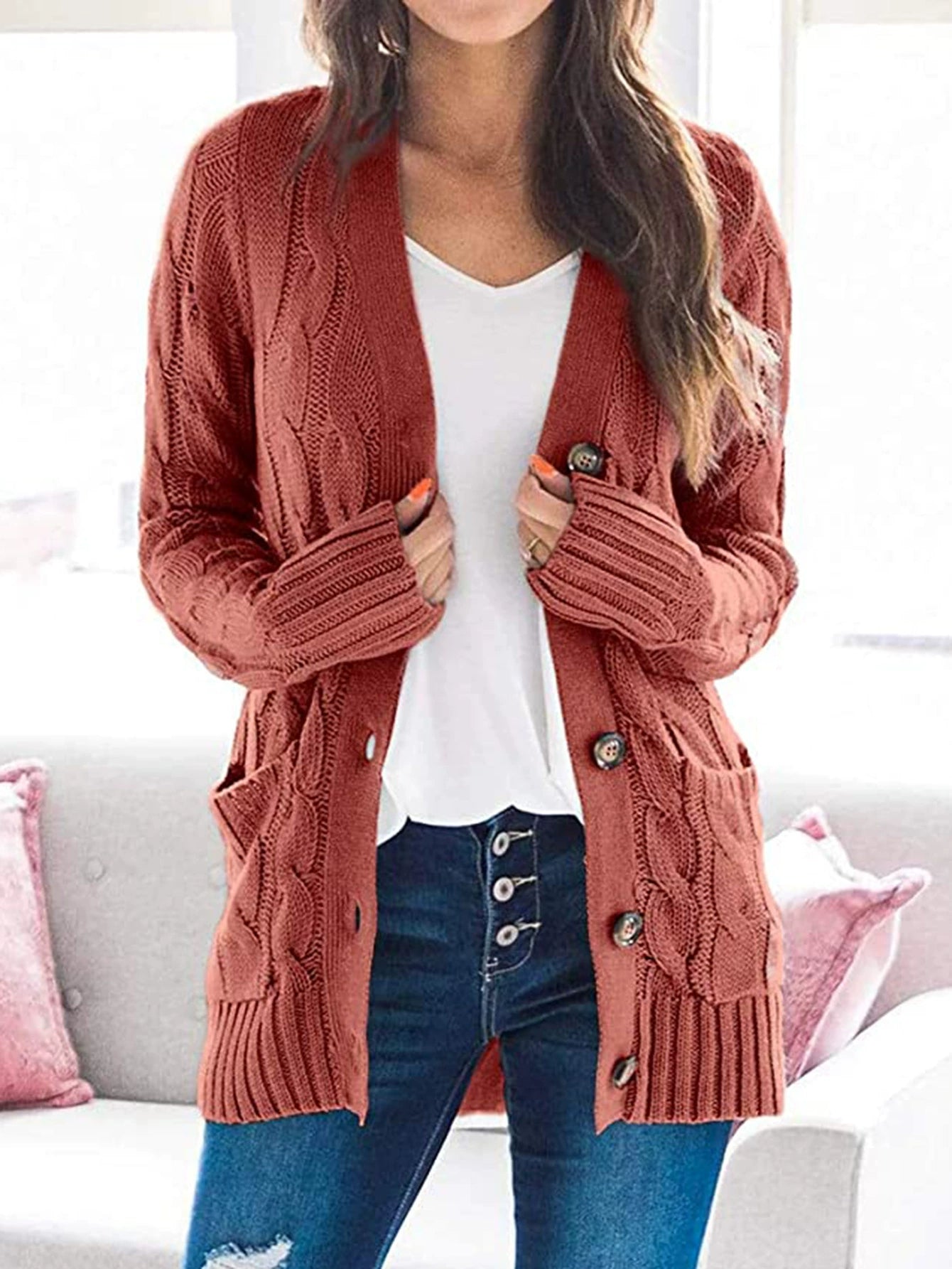 Winter Coat Women Long Sweater Jacket Thick for Cold Weather Eye Catching Short Length Fashion Outerwear