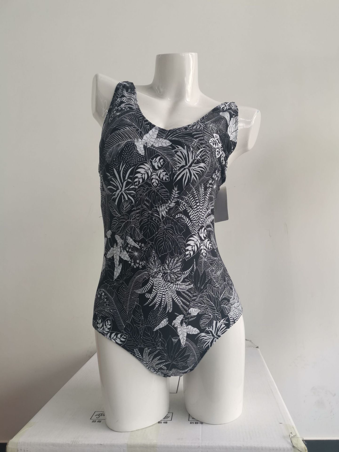 One Piece Swimsuit Sexy Deep V Plunge Yellow Bottom Small Floral Print Spring Bathing Suit Movable Strap Swimsuit Bella Mia