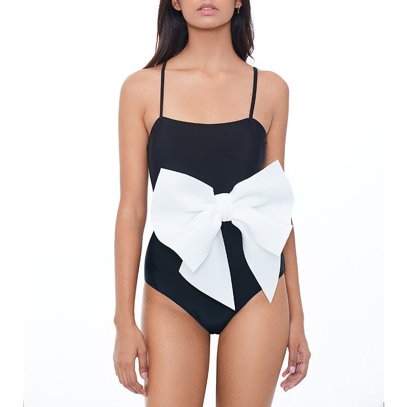 One Piece Swimsuit Women Bow Cover Belly Slimming Swimsuit Bella Mia