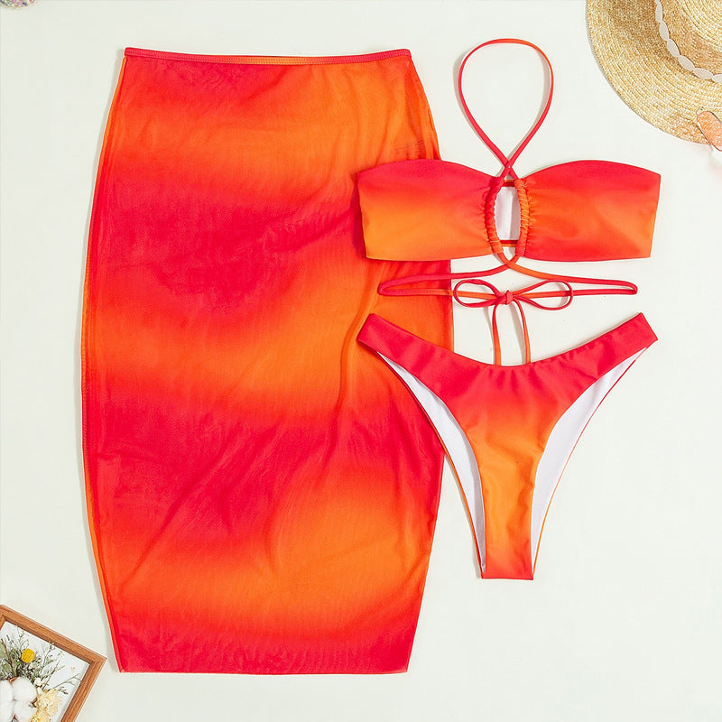 Beach Swimsuit Women Three Piece Suit Summer Sun Shield Long Robe Bikini Swimsuit Bella Mia