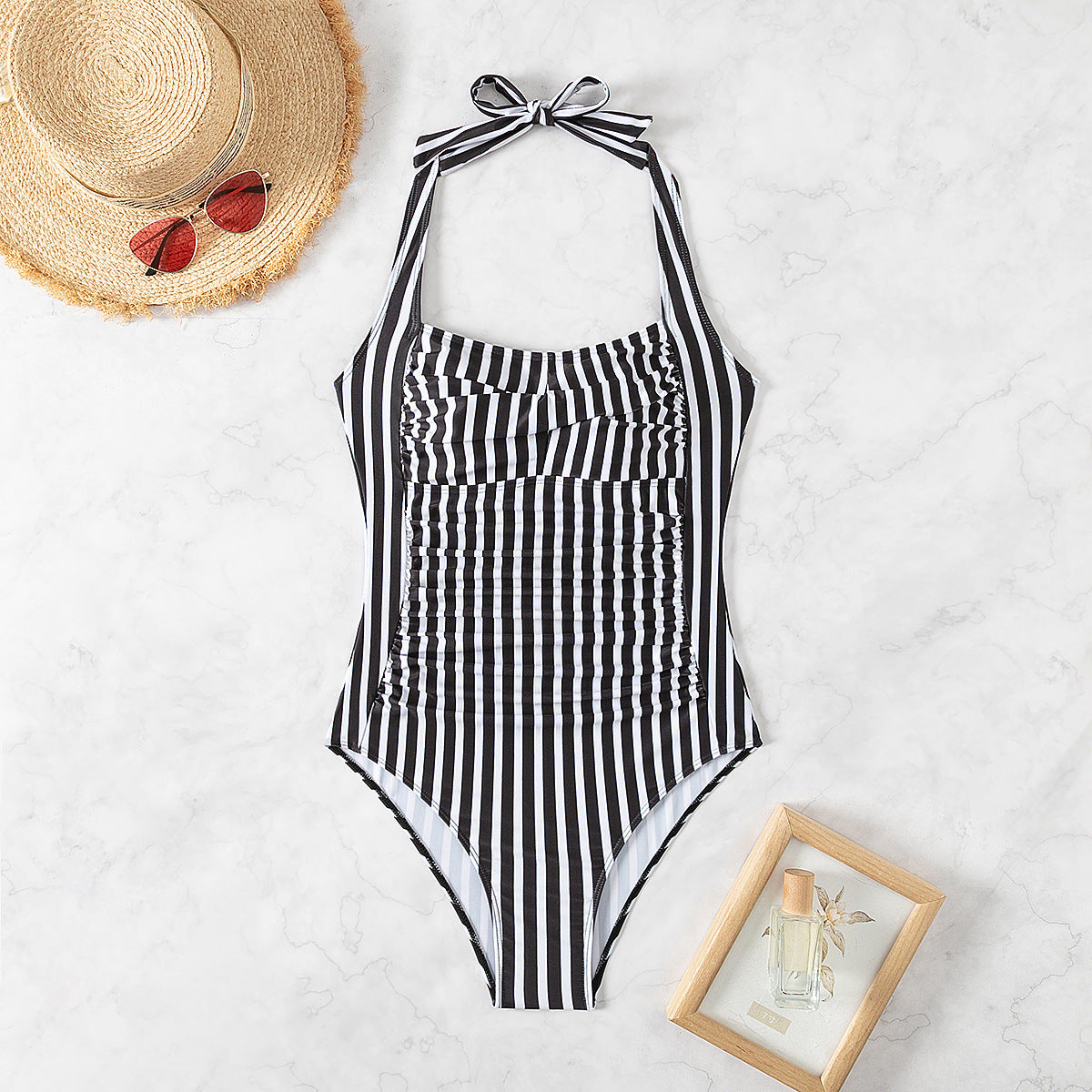 Halter Tether Women Swimsuit Ladies Swimsuit Printed Fabric Summer Beach Swimwear Bella Mia