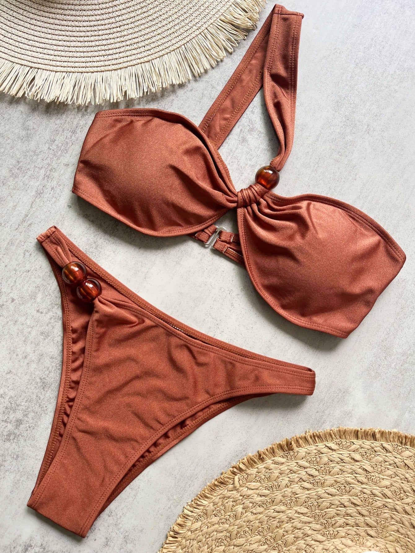 Popular Colors Solid Color Bikini Sexy Backless Split Swimsuit Nylon Bikini Bella Mia