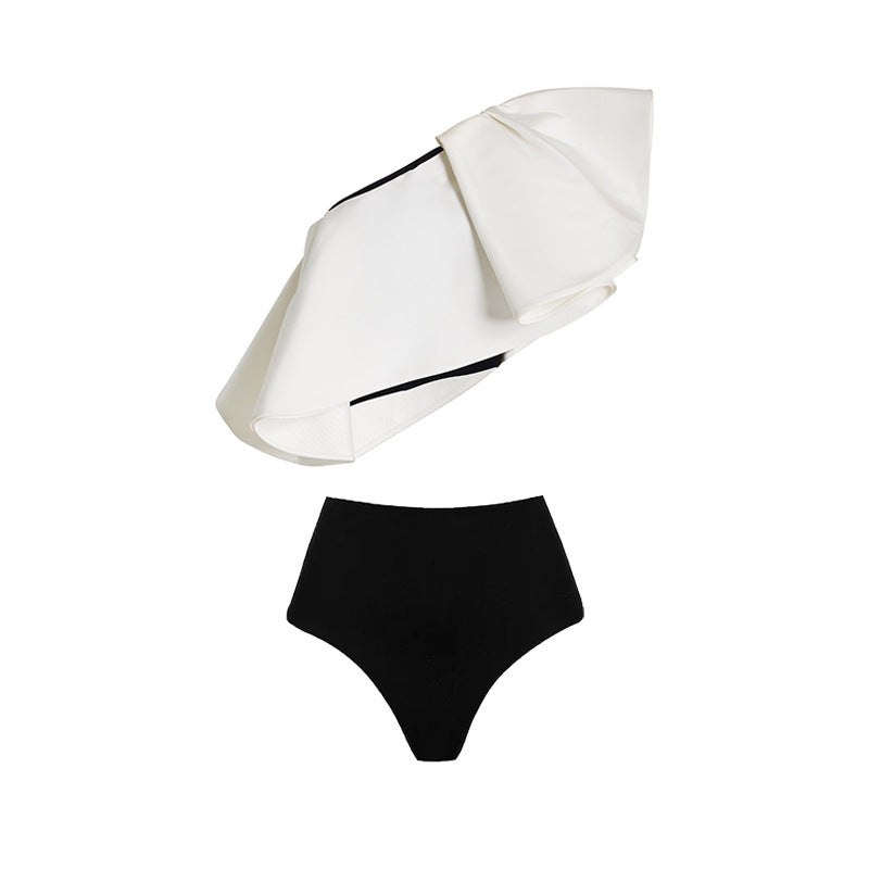 Simple Special Interest Split Swimsuit Women Polka Dot Skirt High Waist Bikini Bella Mia