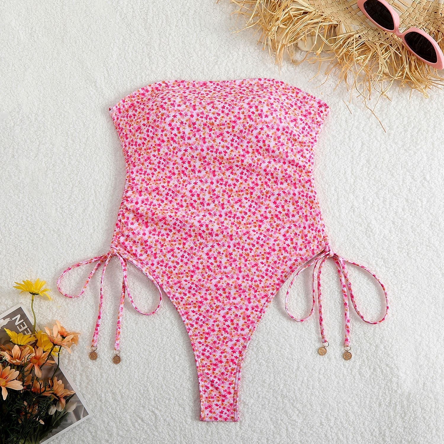 One Piece Swimsuit Women Tube Top Sexy High Sense Spring Bathing High Elasticity Swimsuit Bella Mia