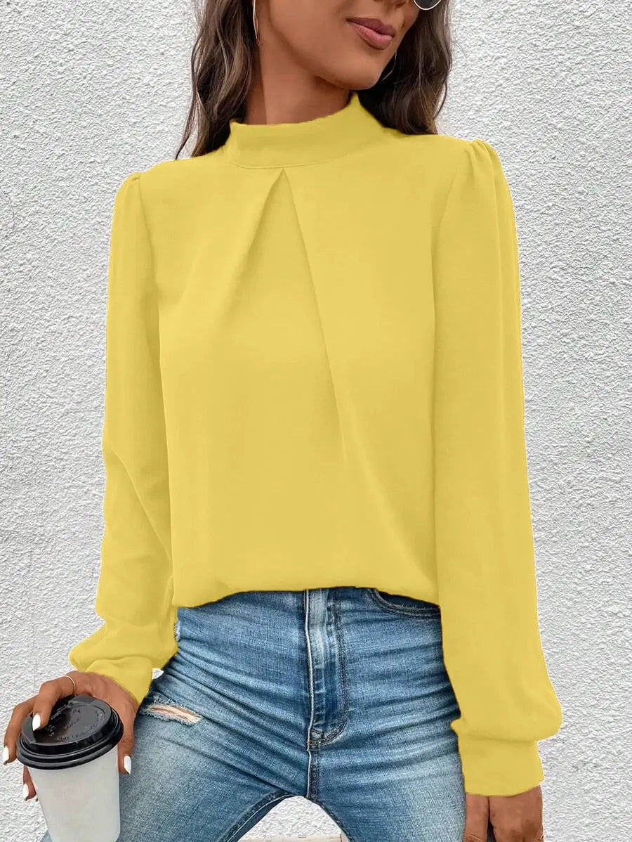 Women Clothing Spring Summer Long Sleeve Satin Top Shirt Bella Mia