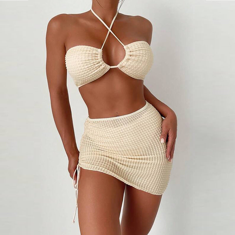 Bikini Drawstring Backless Three Piece Sexy Bikini Swimsuit Swimwear Women Bella Mia