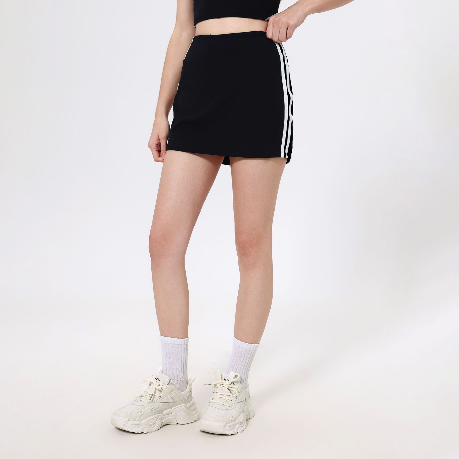 Contrast Color High Waist Running Sports Short Skirt Women Faux Two Piece Anti Exposure Badminton Tennis Skirt Fitness Pants Yoga Skirt Bella Mia
