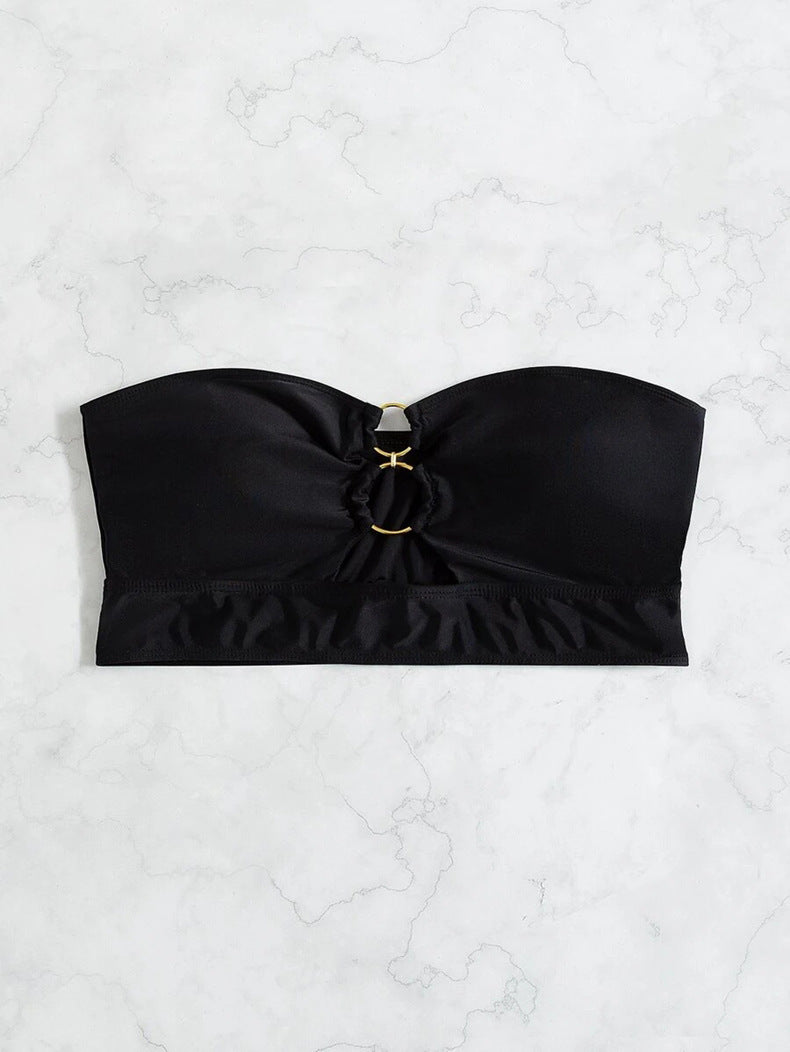 Black Sexy Tube Top Swimsuit Top for Women Hollow Out Cutout Beach Swimsuit for Women Bella Mia