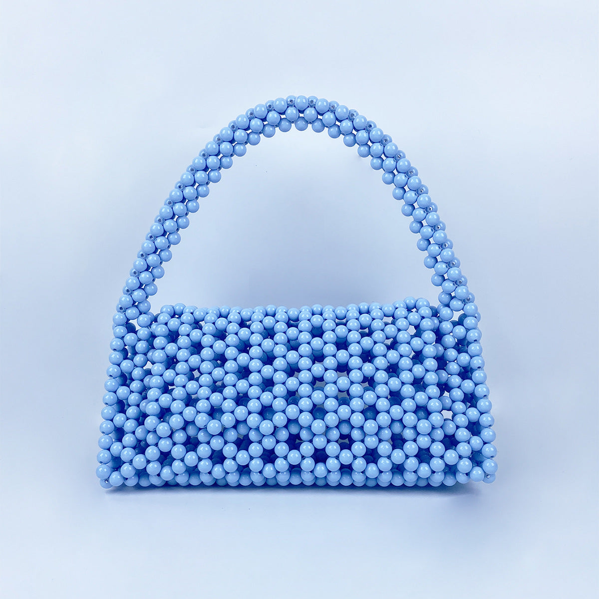 Pearl Bag Women Hand Woven Acrylic Beaded Bag Retro Fairy Small Handbag Triangle Wrist Bag Bella Mia